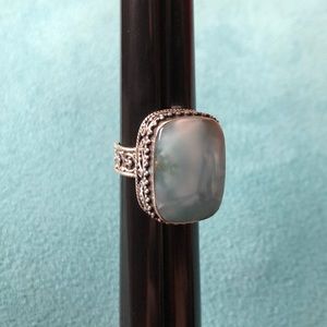 Size 6 Agate Sterling Silver Ring